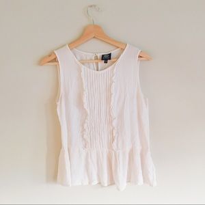 White frilly peplum tank top